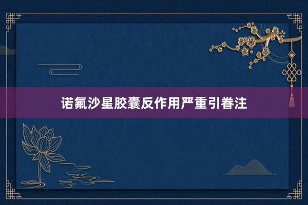 诺氟沙星胶囊反作用严重引眷注